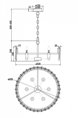 Люстра подвесная Maytoni Puntes MOD043PL-06CH