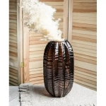 Ваза Плиссе большая d-150мм h-280мм Браун