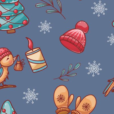 Птица, свеча, шапка на фиолетовом