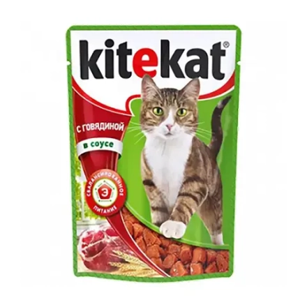 Kitekat Корм консерв д взрослых кош говядина в соусе 85 г