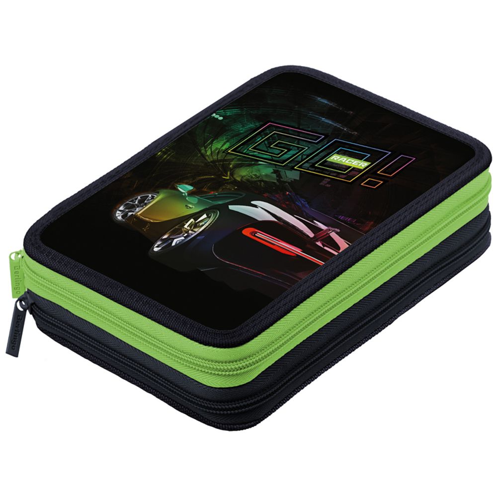 Пенал 2 отделения, 200*140*45 Berlingo "Go fast 2", полиэстер