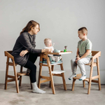 Растущий стул: натуральный дуб, белое сиденье