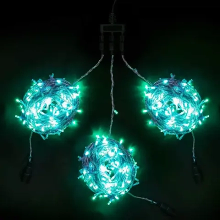 Комплект гирлянды на деревья с контроллером 60 м., 3 луча по 20 м, 600 LED ламп зеленого цвета, Beauty Led (KDD600C-10-1G)