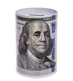 BX-220/1 Металлическая копилка «100 Долларов» 15см