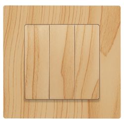 Выключатель Intro Accent 6-106-11 тройной, 10А-250В, IP20, СУ, AL/CU, сосна