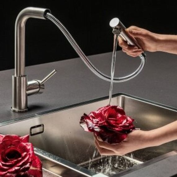 Смеситель Falmec PURE STEEL CORNER(однорычажный, сталь)