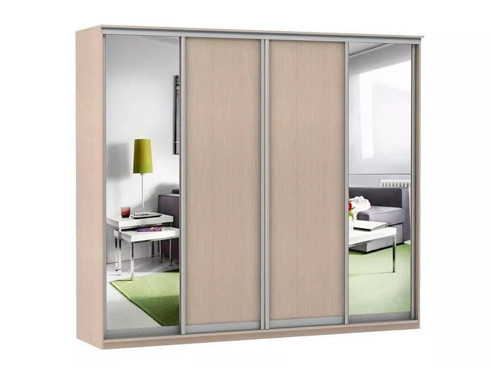 Шкаф купе Модерн 2362х450 4-х дверный 3-х секционный зеркало ясень