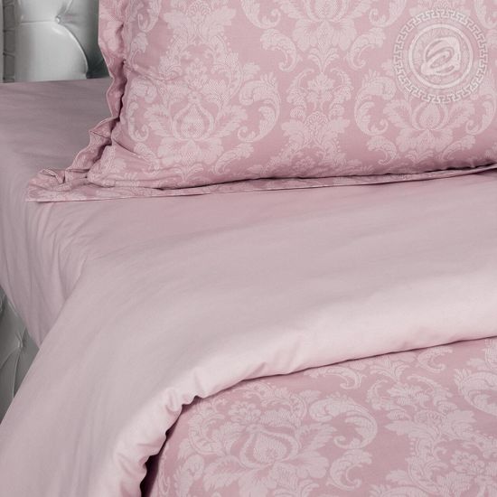 Евро комплект постельного белья Византия розовый DE LUXE поплин наволочки 70x70 см