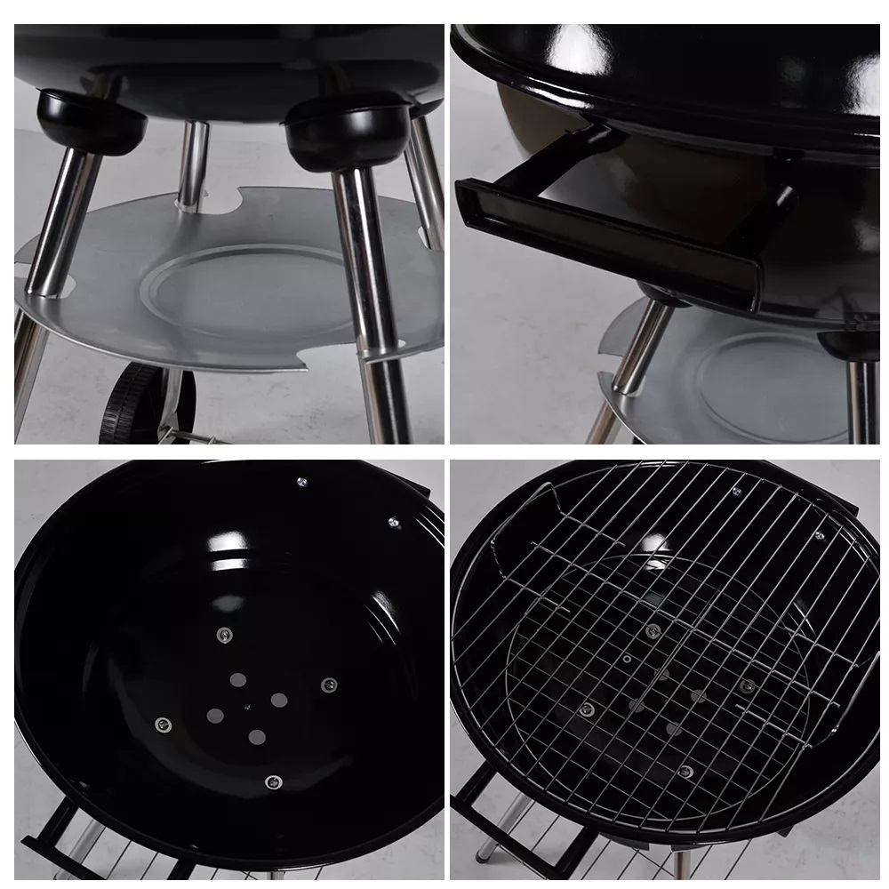 Угольный гриль барбекю портативный на колесиках Grill BBQ 51х44х77 см