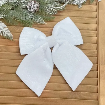 Бант на ёлку «Очарование» 25*30 см, Белый