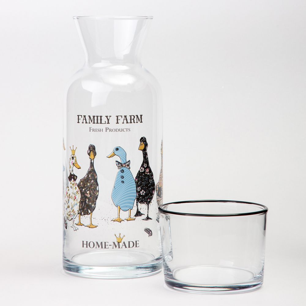 ГРАФИН С КРЫШКОЙ/СТАКАНОМ "GEESE" 700МЛ