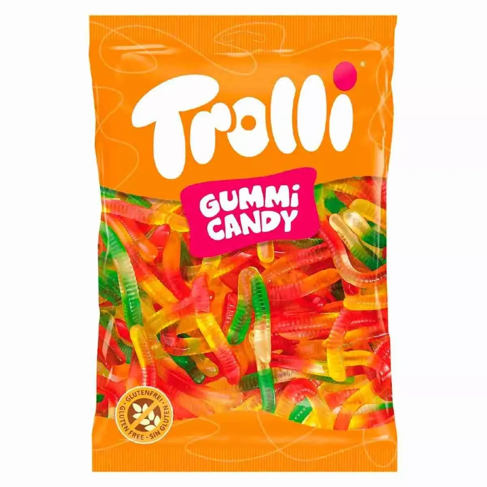 Кислый жевательный мармелад Trolli Fruit Worms фруктовые червячки, 1000 г