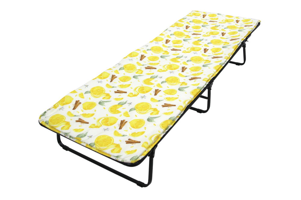 Кровать раскладная Стефания п/мягкая лист 10мм (цвет ткани разноцветный рис.лимоны (4 шт. в уп.)