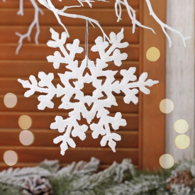 Украшение новогоднее «Бабочка-снежинка» 15 см, Белый