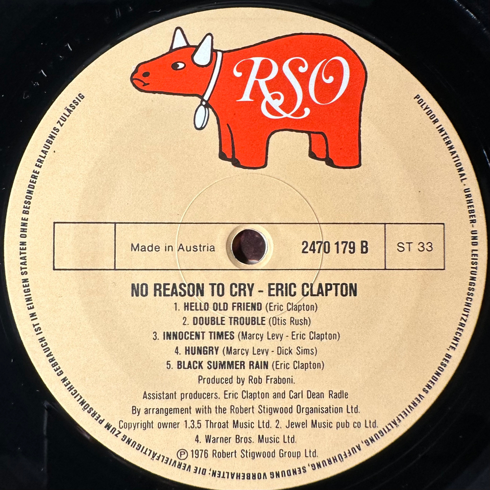 Eric Clapton – No Reason To Cry (Австрия 1976г.)