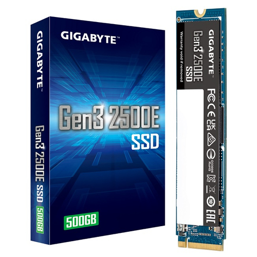 Жесткий диск SSD M.2 512Gb GIGABYTE Gen3 2500E, 2300/1500MBs, 240000 IOPS, TLC 3D NAND, 2280, PCI-E3.0x4 (G325E500G)