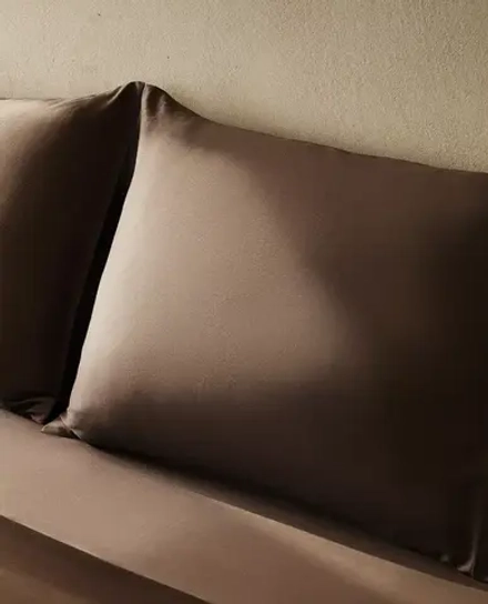 ZARA HOME (300 НИТЕЙ) НАВОЛОЧКА ИЗ ХЛОПКА, КОРИЧНЕВЫЙ