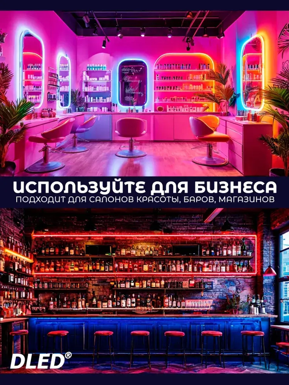 Гибкая led неоновая лента от DLED длина 2м 6ммх12мм 12V DC 120 LED/m IP 67 белый цвет