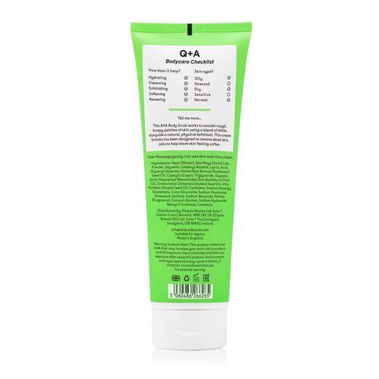 QABC0003: Скраб для тела Q+A, AHA Exfoliator Body Scrub, 250мл