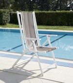 Кресло-шезлонг текстиленовое складное Magnani Marinella, серебристый