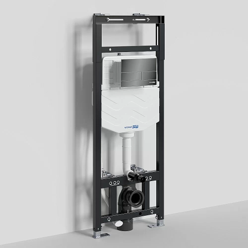 Инсталляция для унитаза WasserKraft Alme 15TLT.010.ME.PB04 с черной глянцевой кнопкой