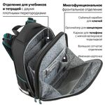 Ранец BRAUBERG PREMIUM, 2 отделения, с брелком, "Space mission", LED ЛАМПОЧКИ, 38х29х16 см, 270599