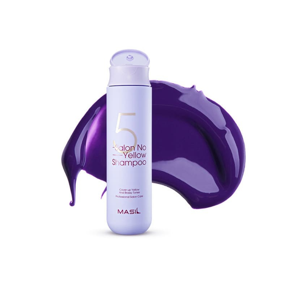 Шампунь Masil 5 Salon No Yellow для устранения желтизны на светлых волосах Shampoo Professional Salon Care 300 мл