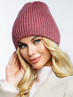 Шапка вязаная "Fishka" Брусника