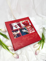Фотоальбом свадебный на 50 магнитных листов 23х28 см, кольца red wedding Красный