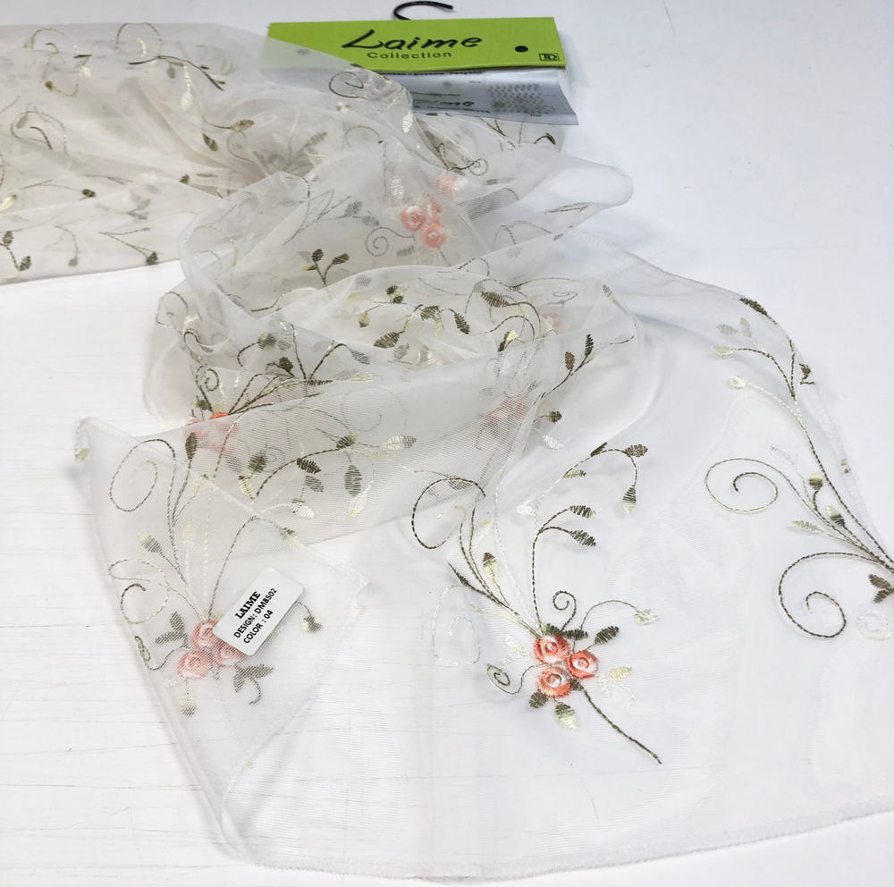 Тюль сетка с вышивкой розами арт. Розуэлл DM 8502 col. 04 из коллекции Laime