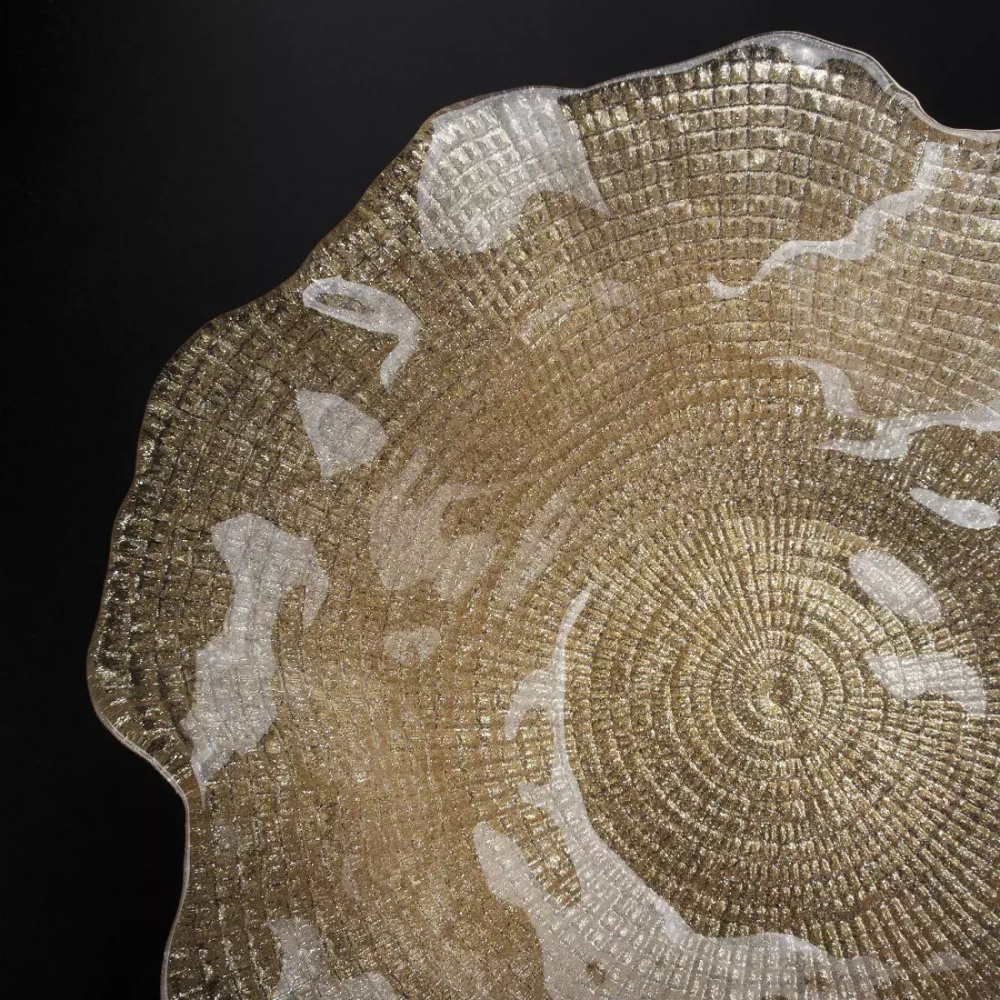 Блюдо круглое 25см IVV Folies золотистое