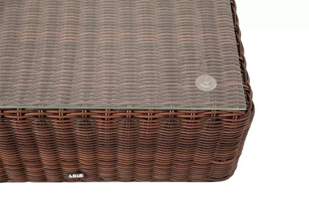 "Лунго" журнальный столик плетеный, цвет коричневый