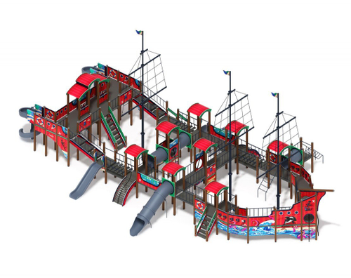 Детский игровой комплекс Баркентина Мульт (винтовой скат) ДИК 2.03.3.06-10 H=1200 H=1500 H=2000