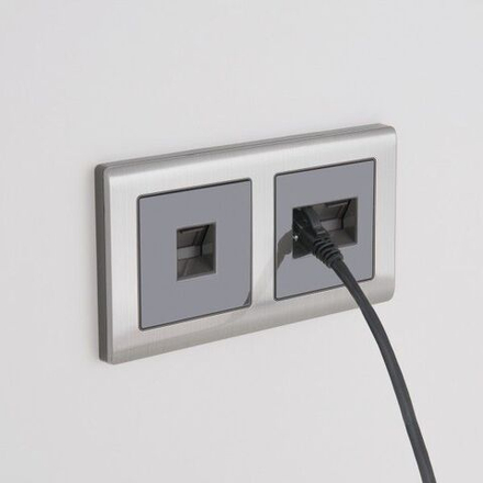 Рамка на 2 поста Metallic (глянцевый никель)