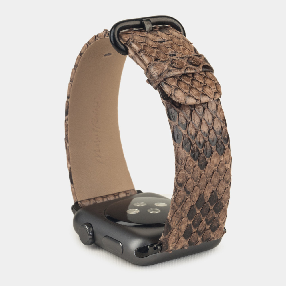 Ремешок для Apple Watch 44/45/46 mm из кожи питона, бежевого цвета