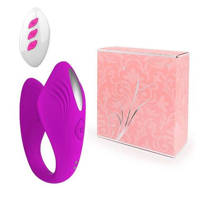 Лиловый U-образный вибромассажер для пар с пультом ДУ (Цвет: лиловый)