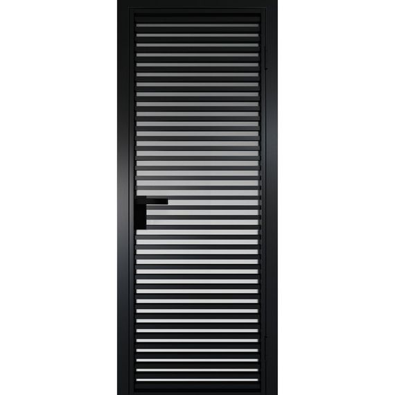 Межкомнатная дверь алюминиевая Profil Doors 12AG чёрная матовая RAL9005 остеклённая