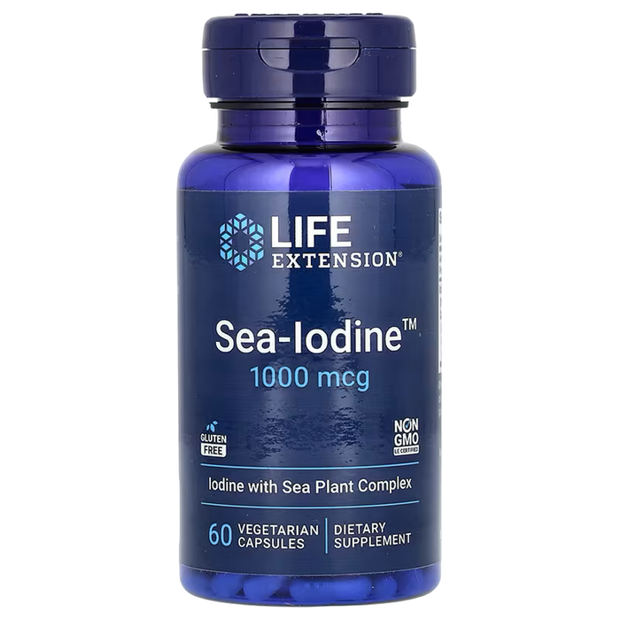 Морской йод, Life Extension Sea-Iodine, 1000 мкг, 60 вегетарианских капсул