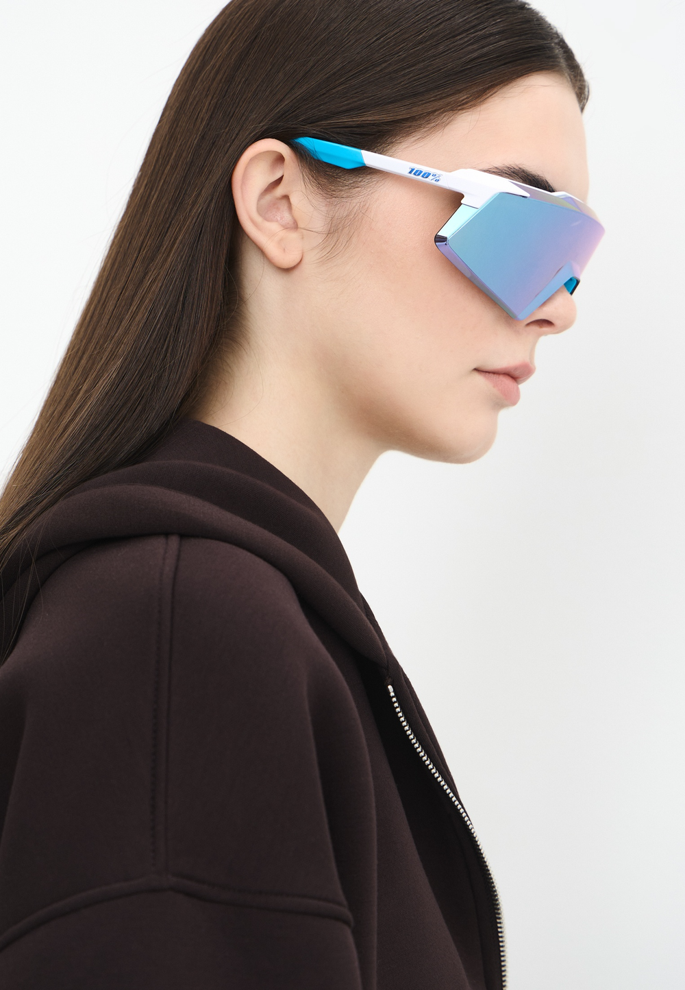 Спортивные очки 100% AEROCRAFT Matte White - HiPER Blue Mirror Lens