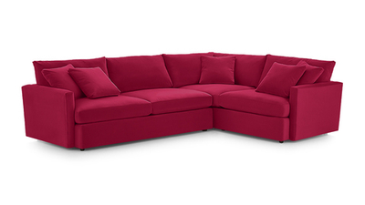 Угловой диван Стелф ЭКО Vivaldi 36 231*185*90 см, Красный  Еврокнижка Фиеста