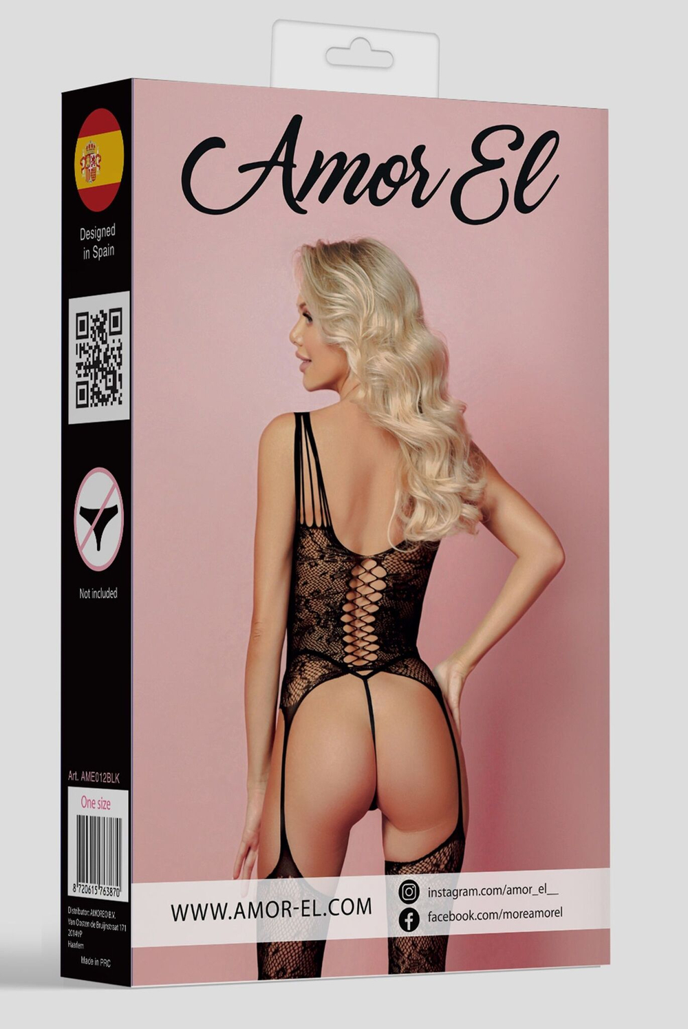 Боди-комбинезон Ofelia с открытыми бедрами (Размер: S-M-L) (Цвет: черный)