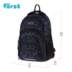 АКЦИЯ ЛИК Рюкзак Först F-Line "Free people" 42*27*16см, 1 отделение, 5 карманов, уплотненная спинка FT-RM-082501