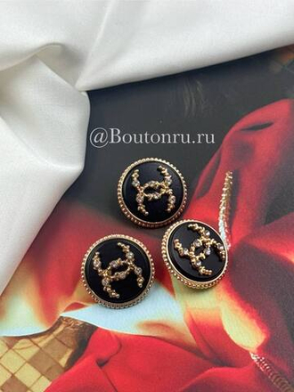 Пуговицы Шан. Черные золото матовые