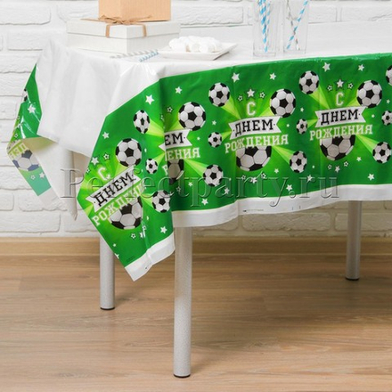 Скатерть с днем рождения футбол