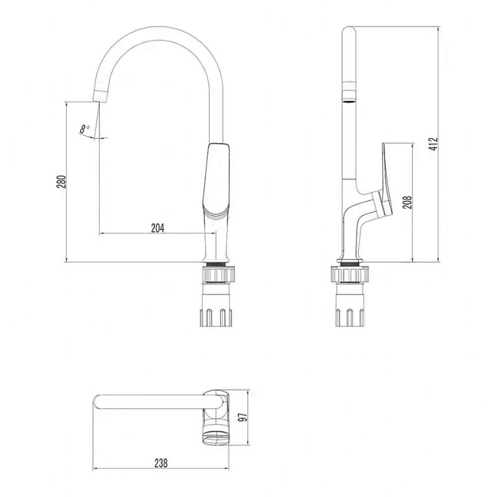 Смеситель с гигиеническим душем Lemark Bronx - LM3718GM