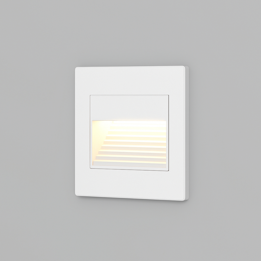 DK3050-WH Светильник встраиваемый в стену, IP 20, LED 3000, 1 Вт, белый, пластик