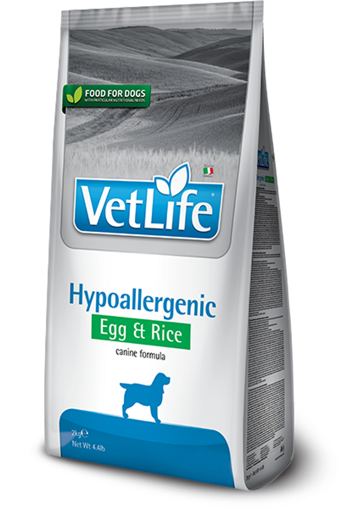 FARMINA Vet Life HIPO Egg &amp; Rice диета для собак при пищевой аллергии и пищевой непереносимости, яйцо и рис, 2кг