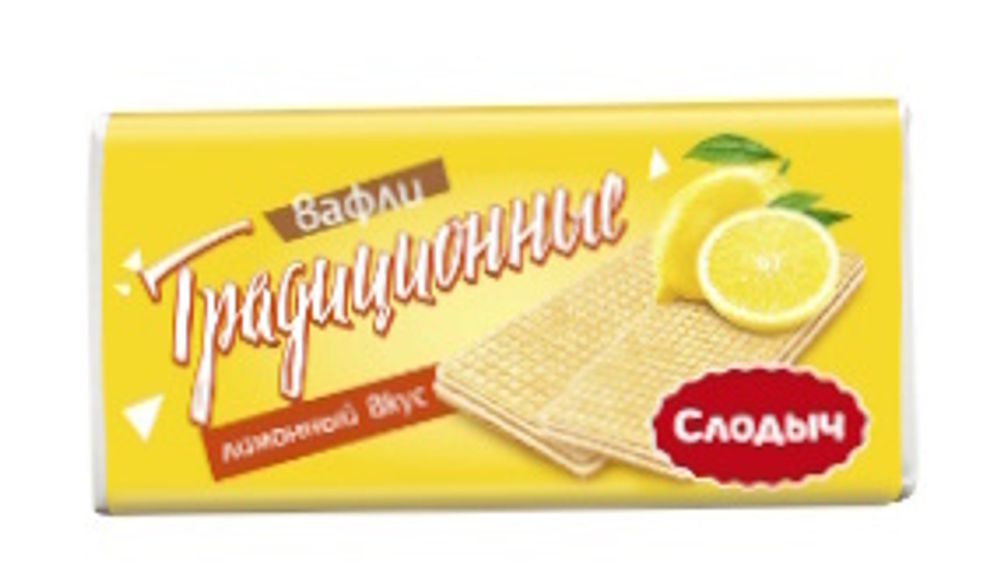 Вафли &quot;Традиционные&quot; Лимонный вкус 100г. Слодыч - купить с доставкой по Москве и области