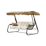 Качели садовые OLSA 3-х местные Родео-2(каркас коричневый, м/э бежевый рис.без рисунка)1 уп.