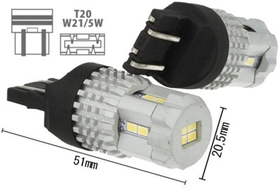 Светодиод в ДХО T20 7443 PRO CANBUS BIPOLAR 12-24V 2k